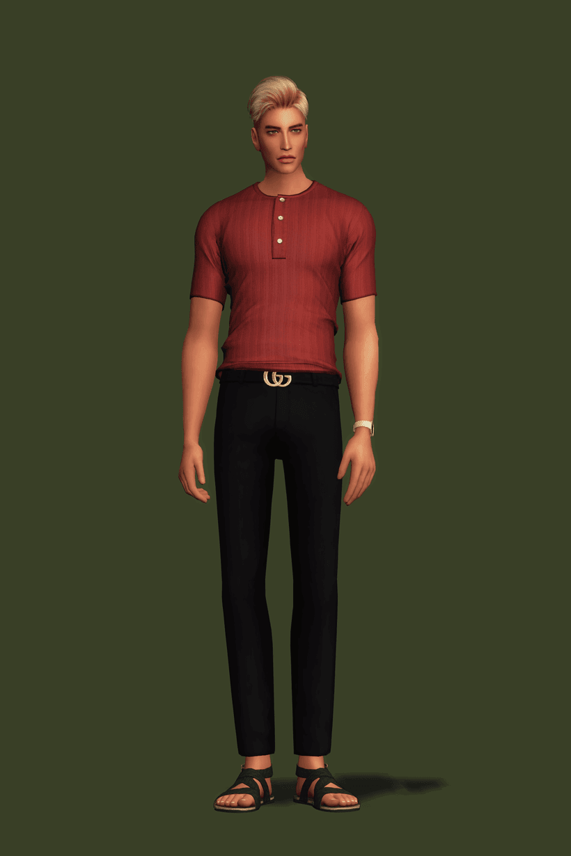 Галерея мода Футболка Muscle Fit Henley Shirt #1
